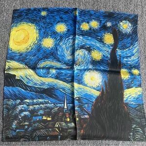 100% silk scarf bandana starry night van gogh